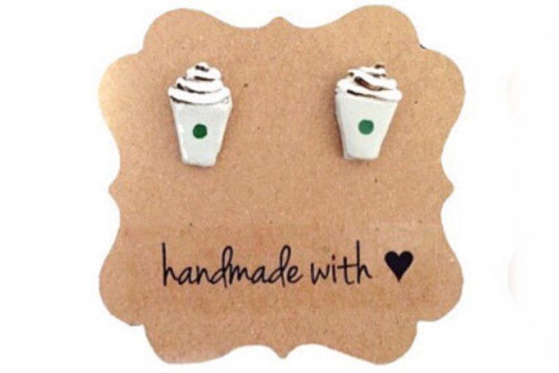 Starbucks Mocha Cup Post Earrings | Food For Net Starbucks Mocha Cup Post Earrings