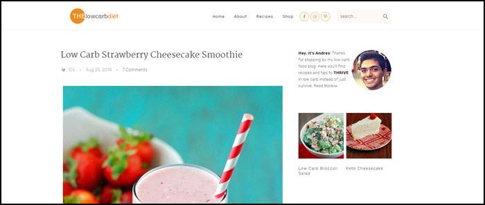 Website screenshot from The Low Carb Diet