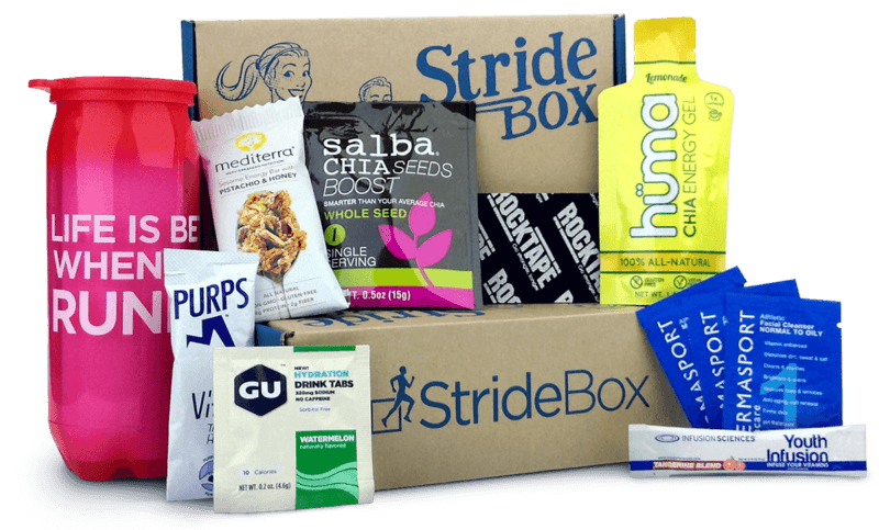 Stridebox July with a selection of items