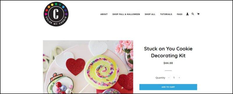 A website screenshot showing some interesting romantic cookies, including one in the shape of a gumball machine