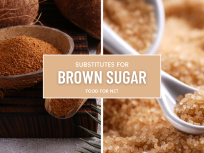 A pile of raw sugar and a dish of coconut sugar, highlighting the idea of substitutes for brown sugar