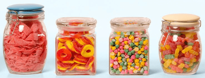 A selection of candy jars