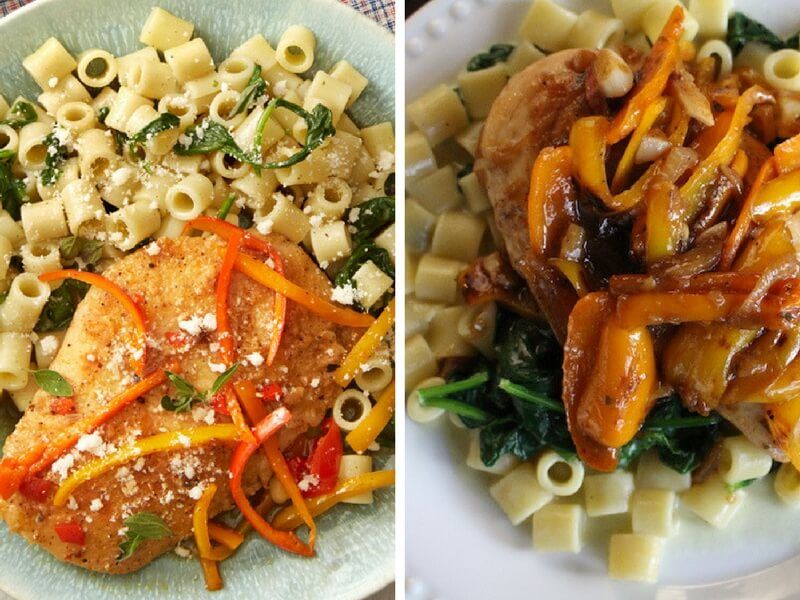 Sweet-Pepper-Chicken-with-Ditali-Pasta-Spinach