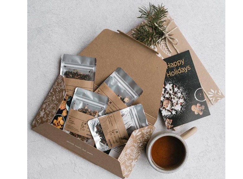 Tea Box From Amoda showing four boxes of loose leaf tea