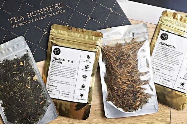 A selection of four different loose leaf teas from tea runners