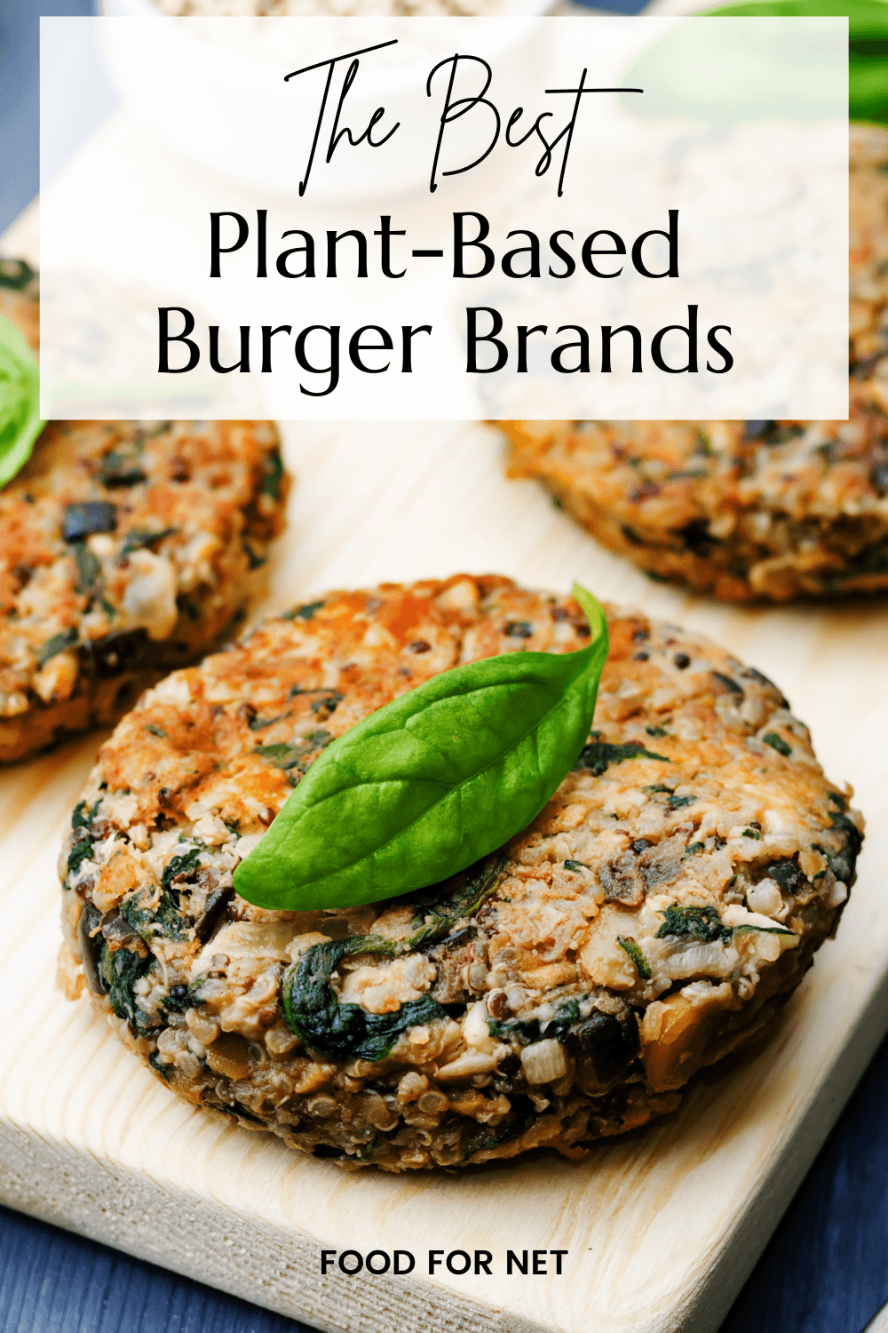 Three plant-based burger patties, highlighting the idea of finding the best brands