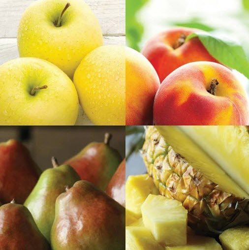 4 images of fruit