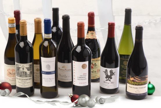 A large selection of different wines