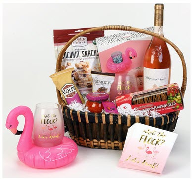 The Whispering Angel Gift Basket | Food For Net Wine basket with What the Flock