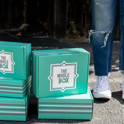 2 stacks of teal boxes