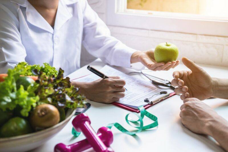 A young scientist looking at nutrition science