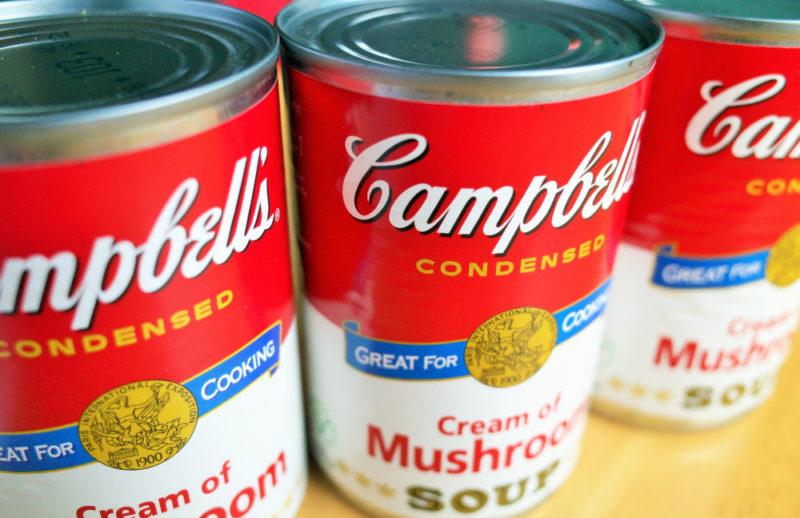 Three cans of Campbell's Condensed Soup