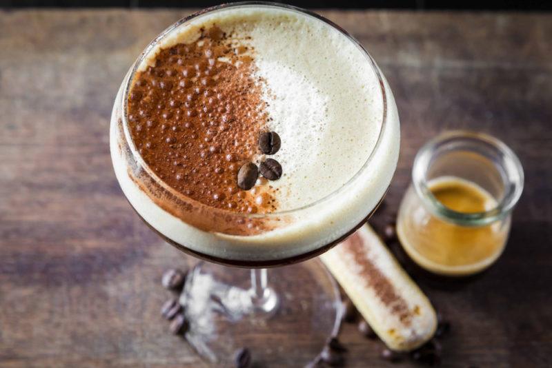 A tiramisu martini with espresso