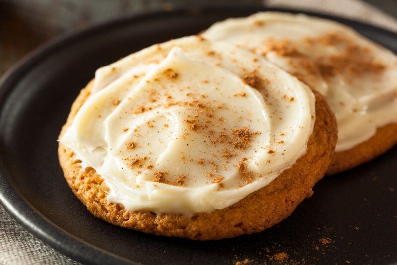 Two large habanero cookies with frosting