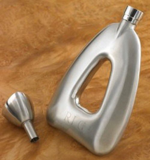 Unique Triangular Flask | Food For Net Triangle stainless steel flask with funnel