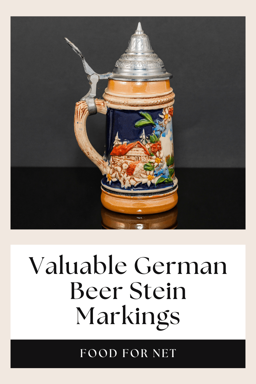 A German beer stein, highlighting how there are some very valuable German beer stein markings