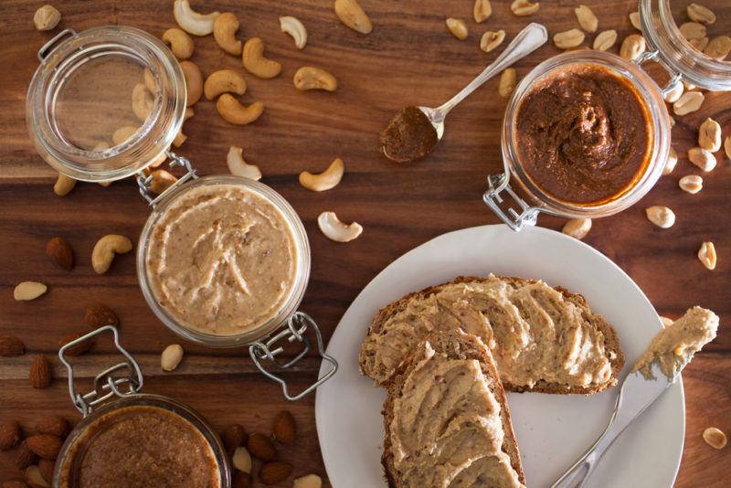 Various types of nut butter