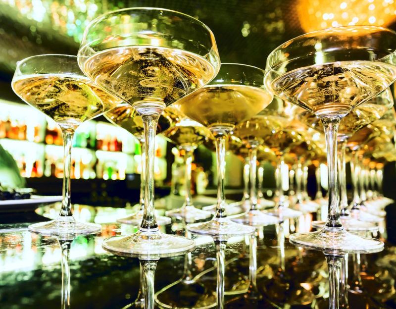 A selection of vintage champagne cocktails