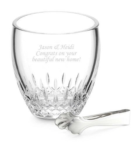 Waterford Lismore Essence Ice Bucket | Food For Net A crystal ice bucket with tongs