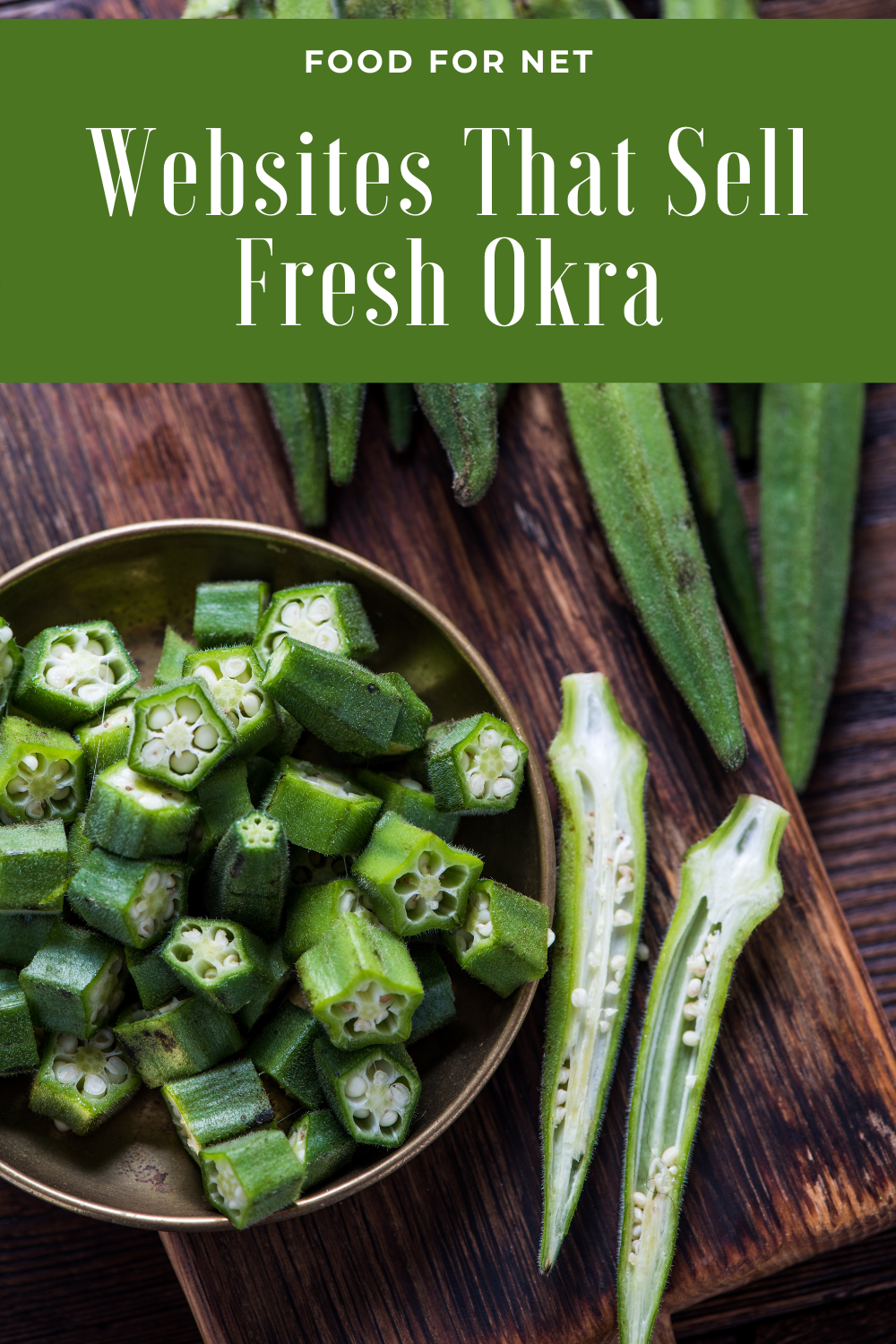 A bowl of okra pieces next to some full okra