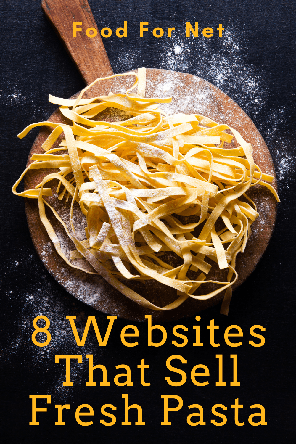 Fresh pasta on a plate against a black background