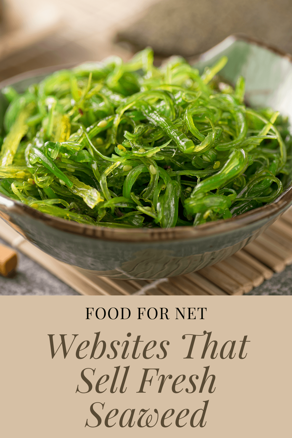 A ceramic bowl of seaweed