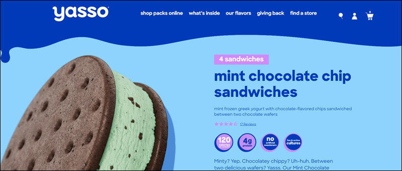 Yasso Mint Chocolate Chip Sandwiches