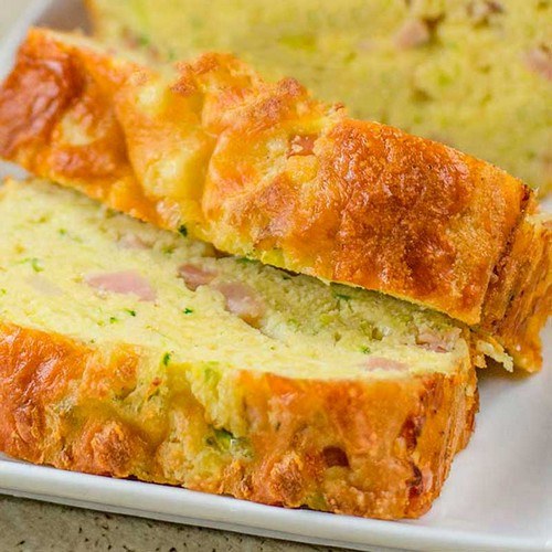 Zucchini Bread - Low Carb ‘Bacon & Cheese’ Loaf | Food For Net A loaf of sliced cheese and ham bread
