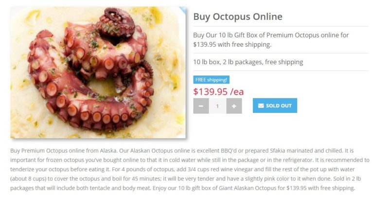 alaskan seafood octopus page