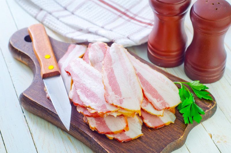 fresh cut bacon in thick strips that you can get from a bacon of the month club