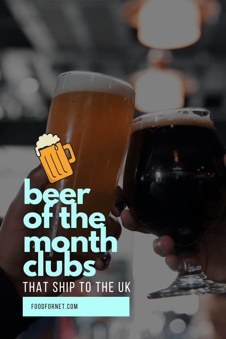 two craft beer classes with porter and blond ale to represent beer of the month clubs that ship to the UK