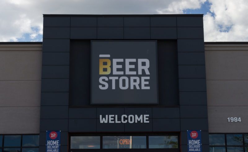 beer store storefront in Canada with large selection of beer