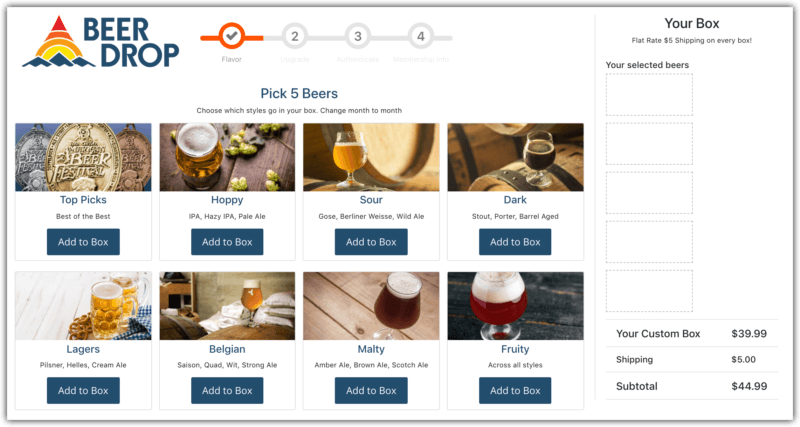 beer drop preferences