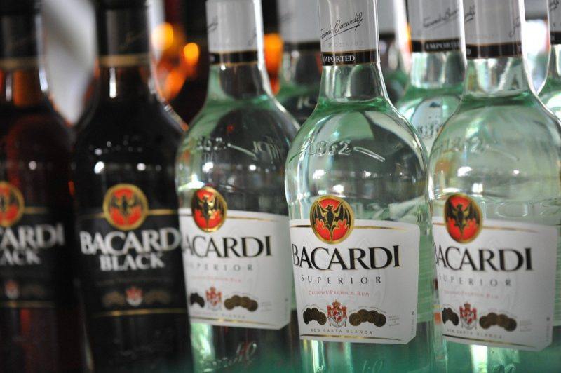 several bottles of Bacardi lined up to represent the best white rum 