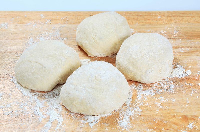 Balls of yeast dough