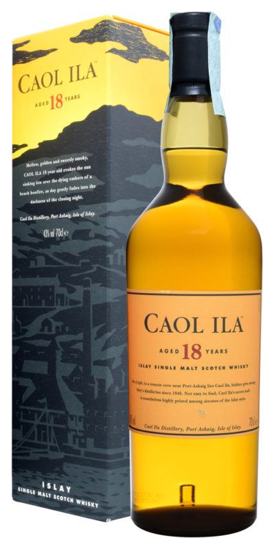 caol ila 18 scotch bottle and box