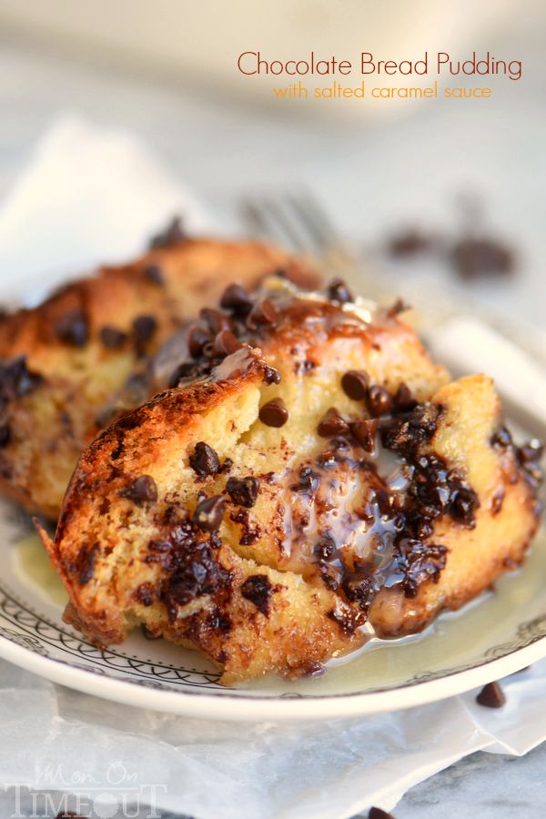 Chocolate Bread Pudding with Salted Caramel