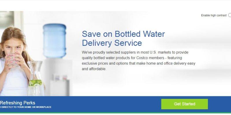 costco water delivery service page