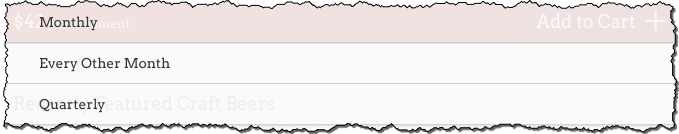 shipment schedule dropdown menu