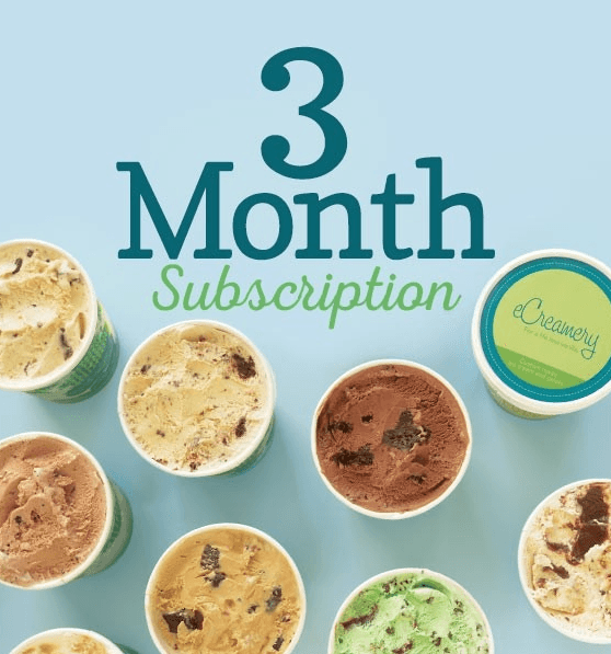 Selection of ice cream on a blue background
