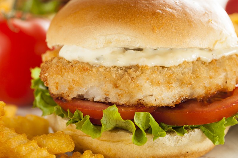 a close up of a classic fish sandwich to represent dairy queen's fish sandwich