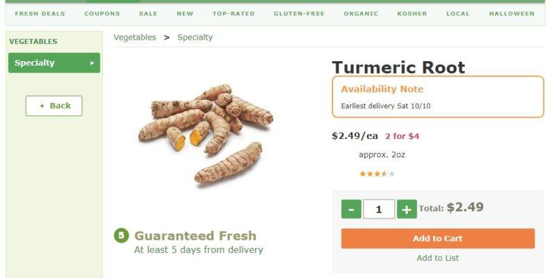 fresh direct turmeric root page