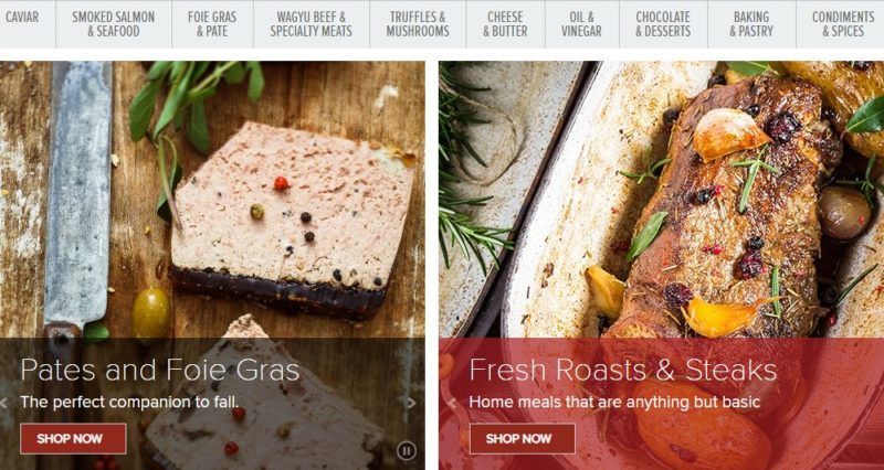 gourmet food store home page