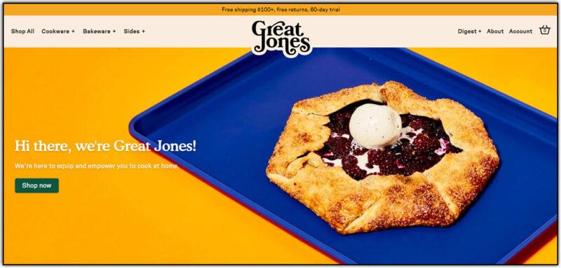 great jones home page screen shot