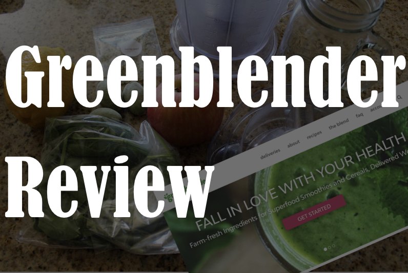 blacked out image of smoothie ingredients and a screenshot of the greenblender website