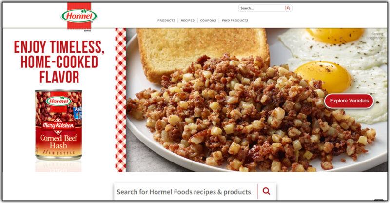 hormel home page screenshot