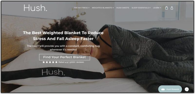 hush home page screenshot