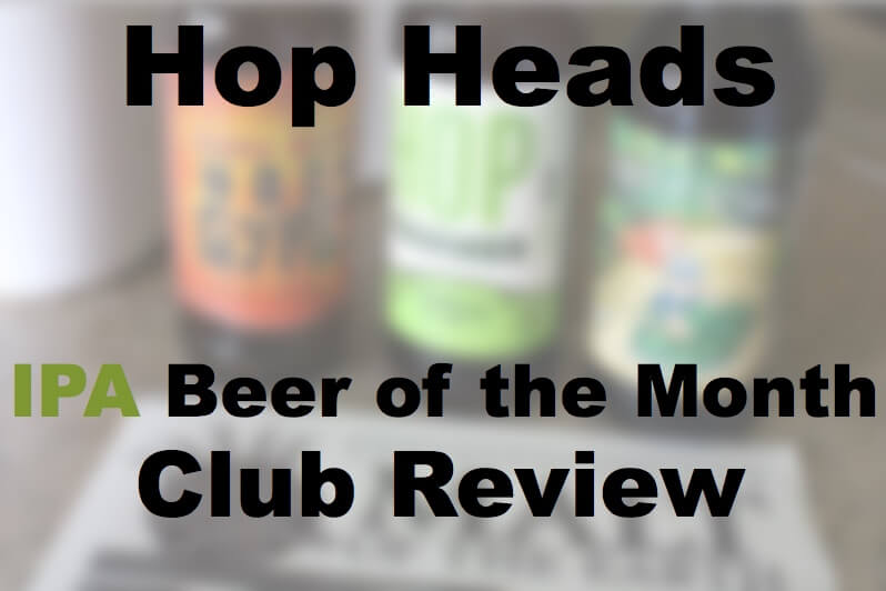 blurred phtos of three hoppy beers from the hop heads club and the accompanying literature