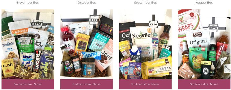 The keto box previous shipments