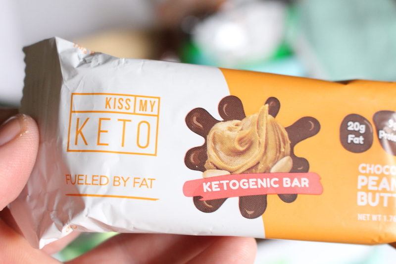 kiss my keto chocolate peanut butter snack bar wrapper